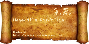 Hegedűs Rozália névjegykártya