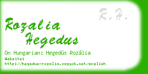 rozalia hegedus business card