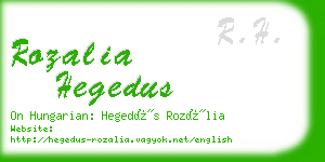 rozalia hegedus business card